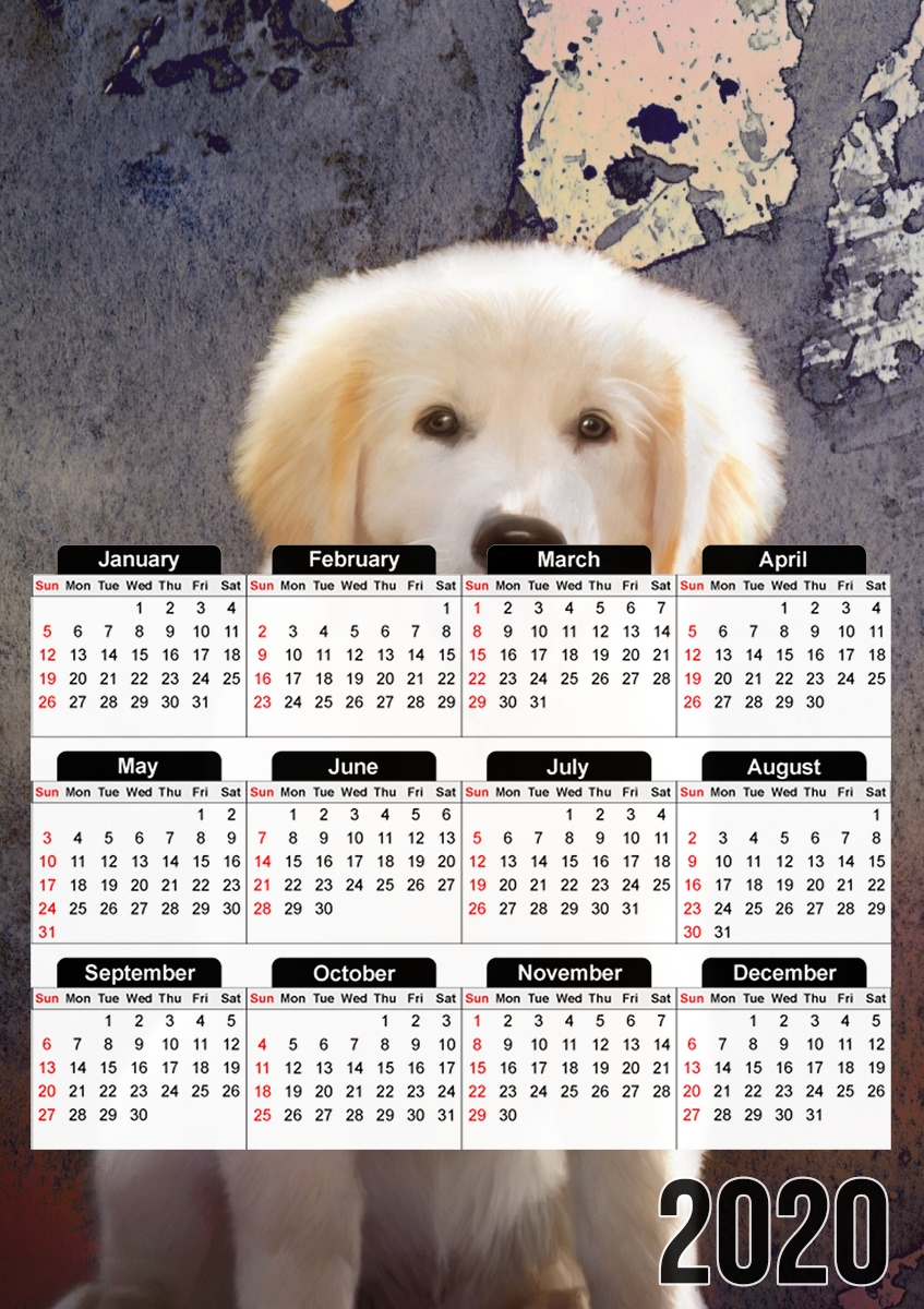  Golden Retriever Puppy para A3 Photo Calendar 30x43cm