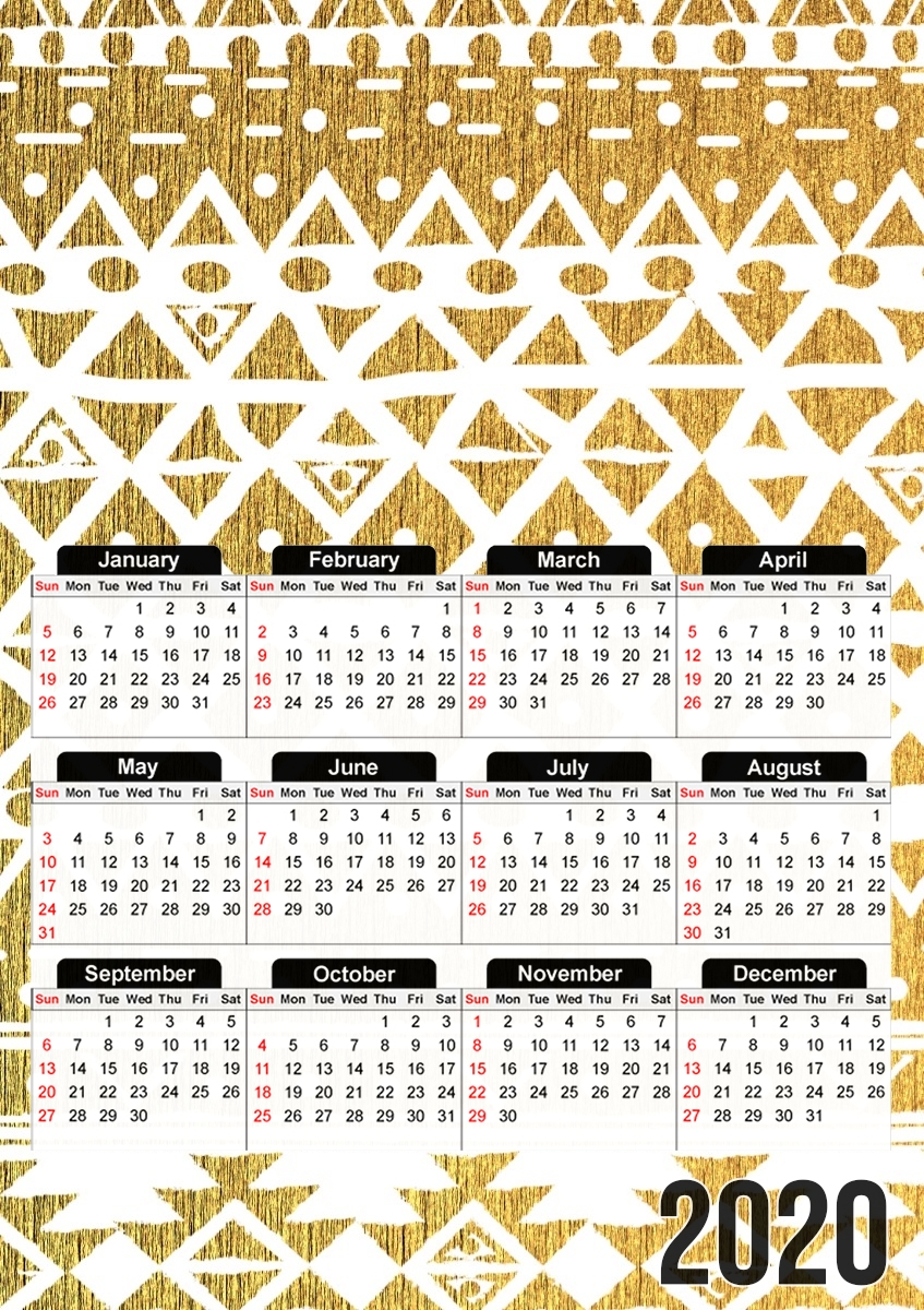  GOLDEN TRIBAL para A3 Photo Calendar 30x43cm