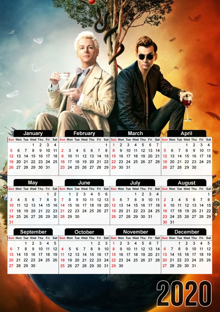  Good Omens para A3 Photo Calendar 30x43cm