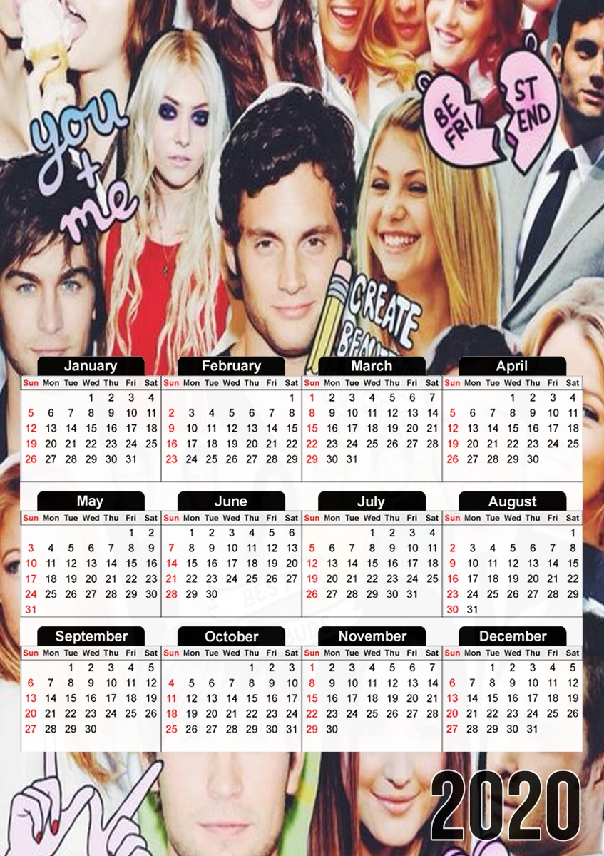  Gossip Girl Fan Collage para A3 Photo Calendar 30x43cm