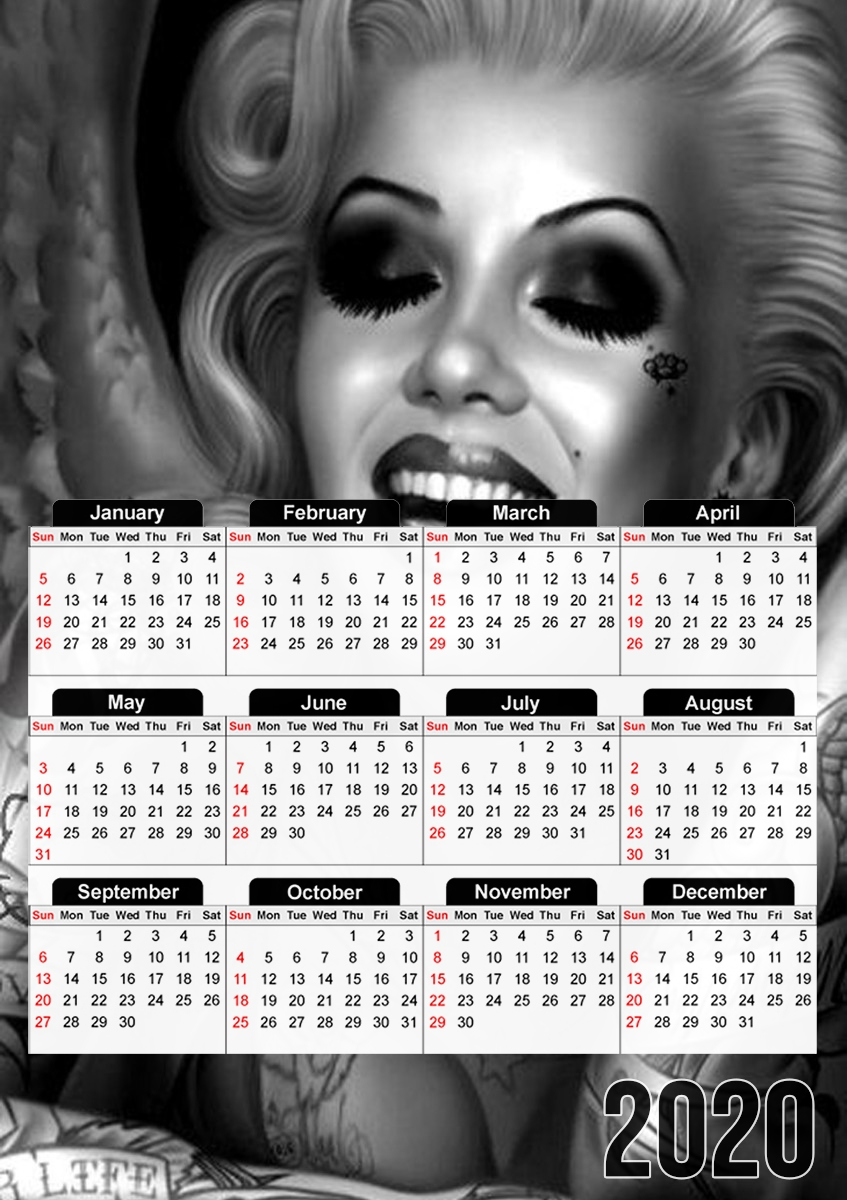  Goth Marilyn para A3 Photo Calendar 30x43cm