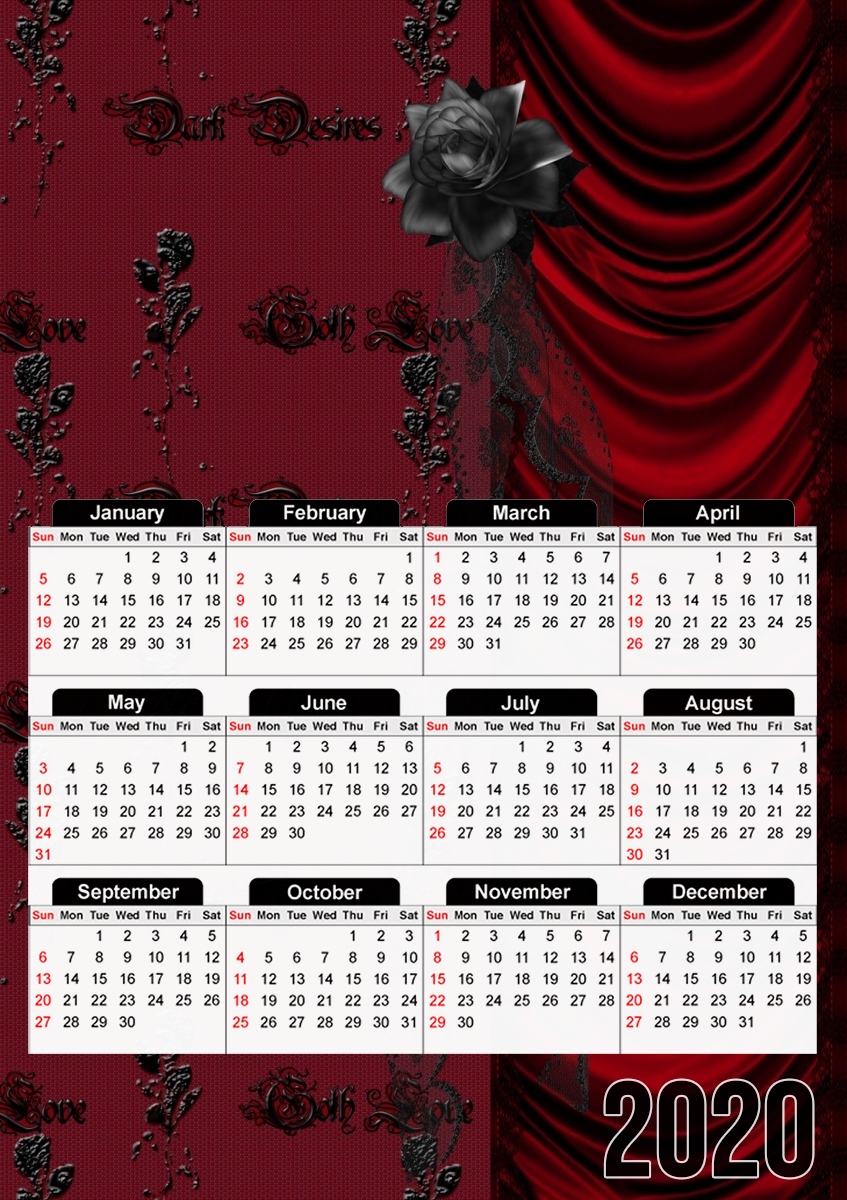  Gothic Elegance para A3 Photo Calendar 30x43cm