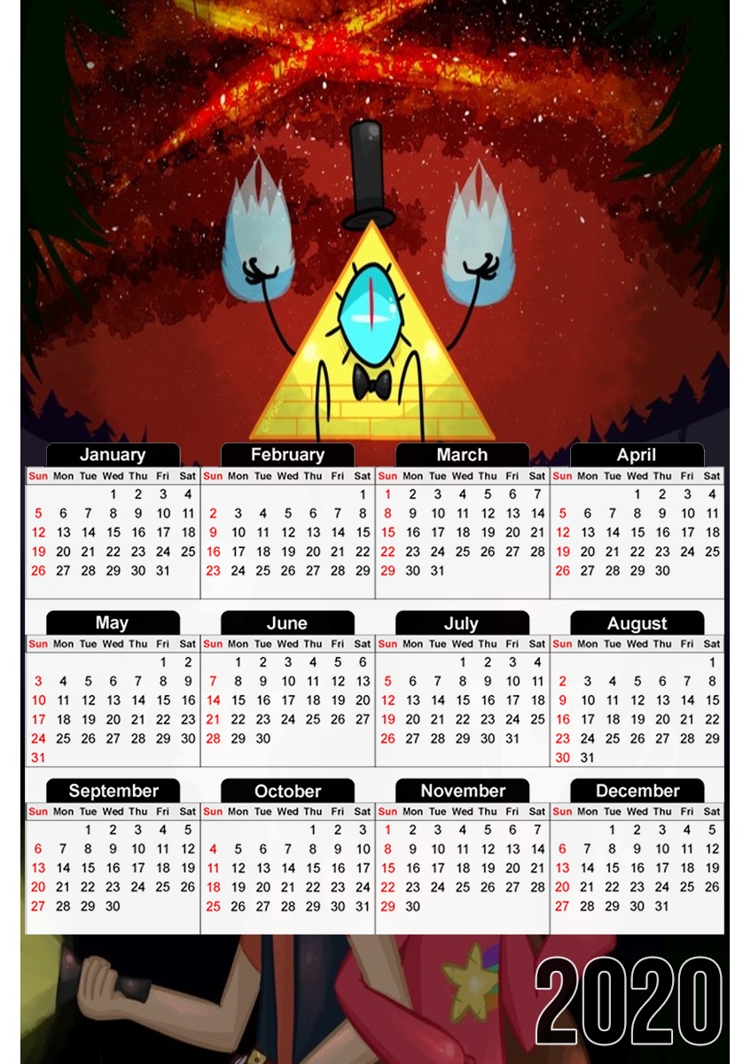  Gravity Falls Monster bill cipher Wheel para A3 Photo Calendar 30x43cm