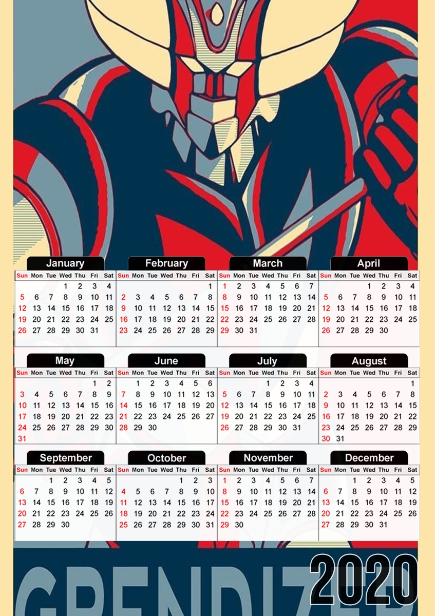  Grendizer propaganda para A3 Photo Calendar 30x43cm