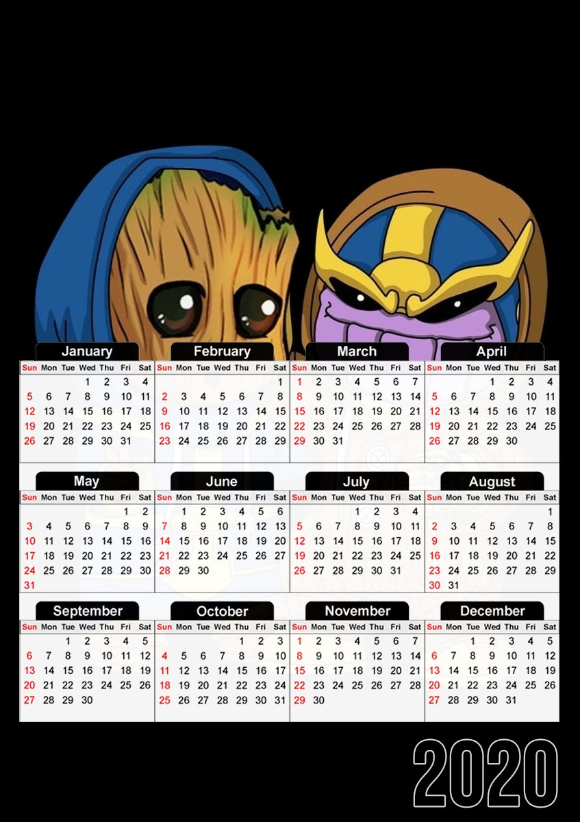  Groot x Thanos para A3 Photo Calendar 30x43cm