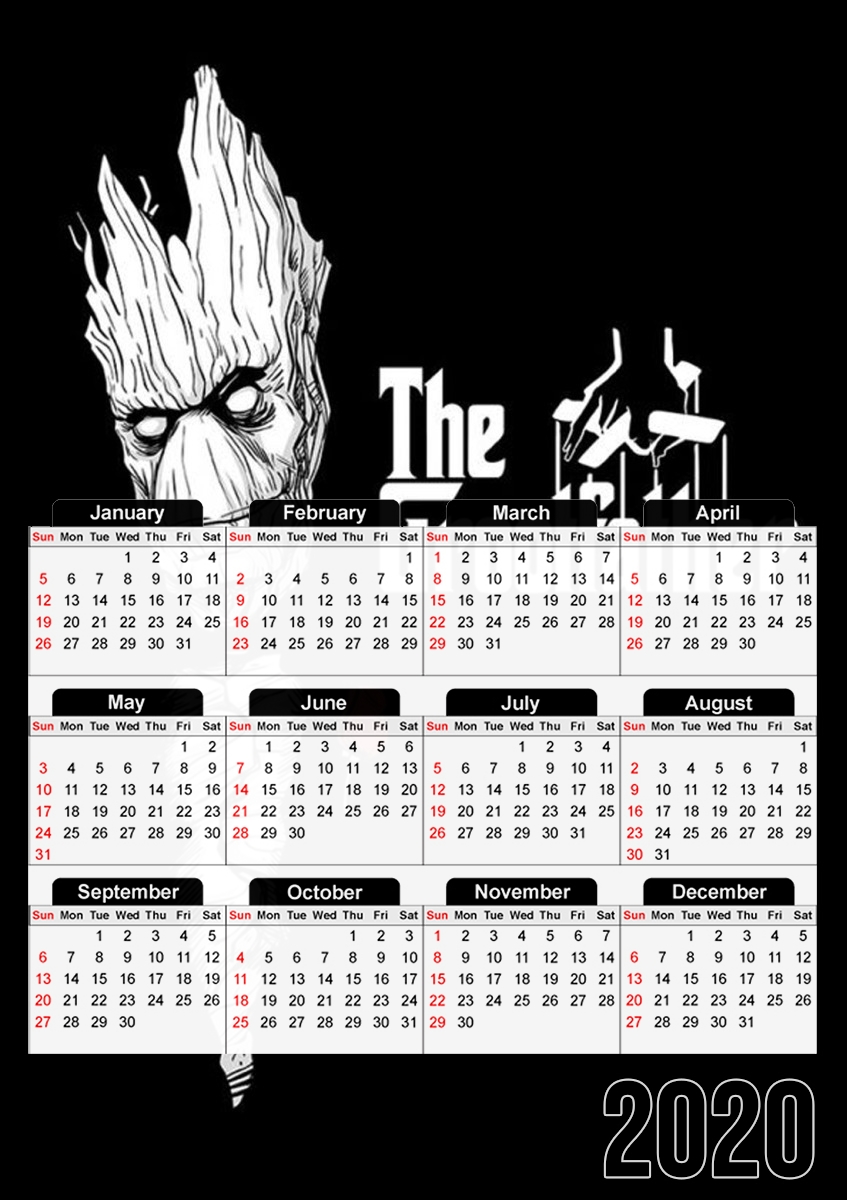  GrootFather is Groot x GodFather para A3 Photo Calendar 30x43cm