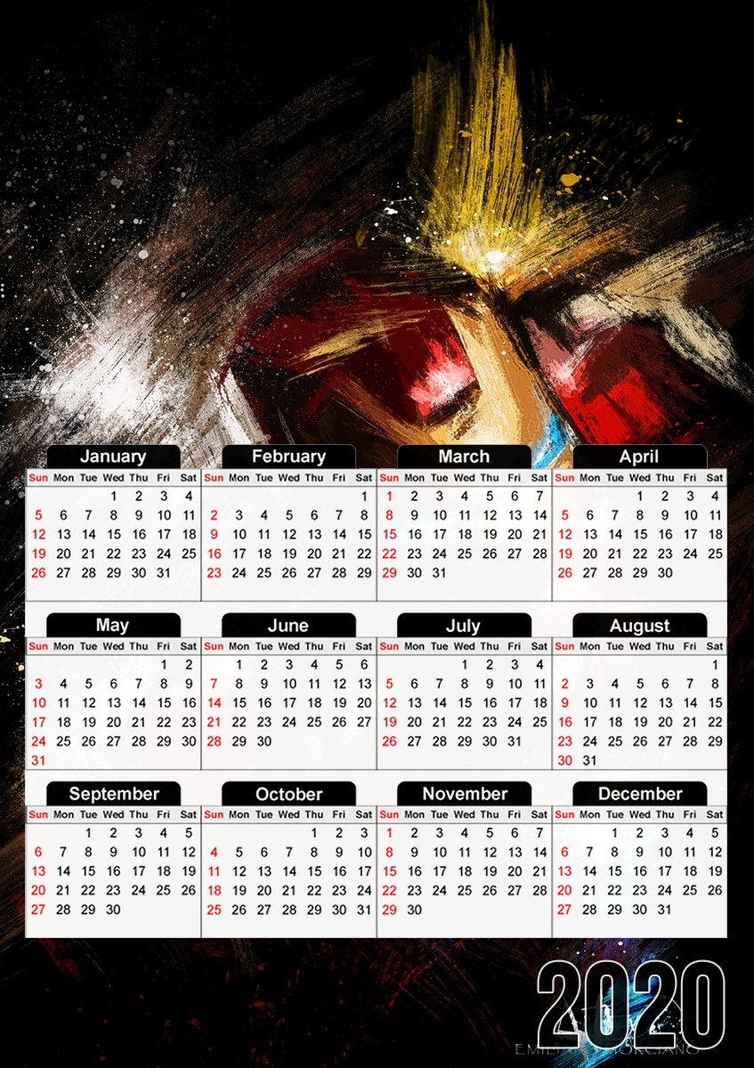  Grunge Ironman para A3 Photo Calendar 30x43cm