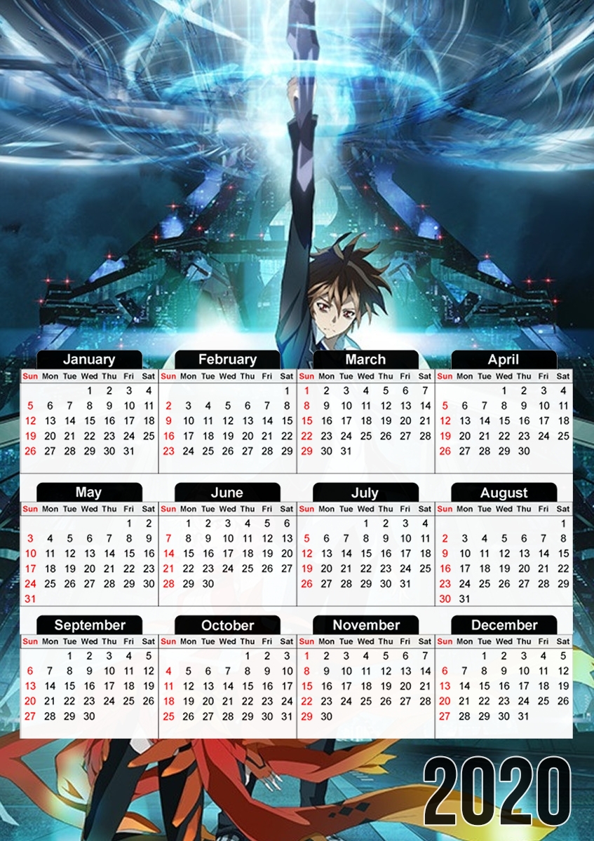  guilty crown para A3 Photo Calendar 30x43cm