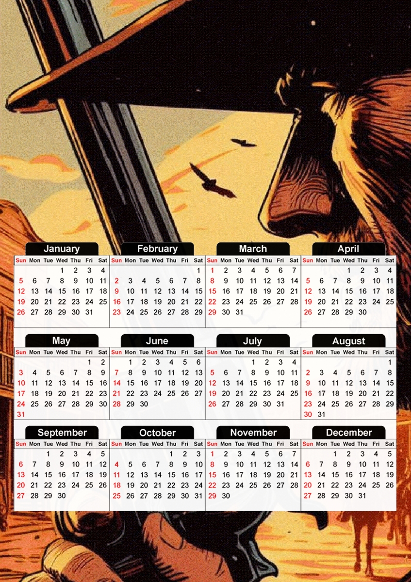  Gunman Law para A3 Photo Calendar 30x43cm