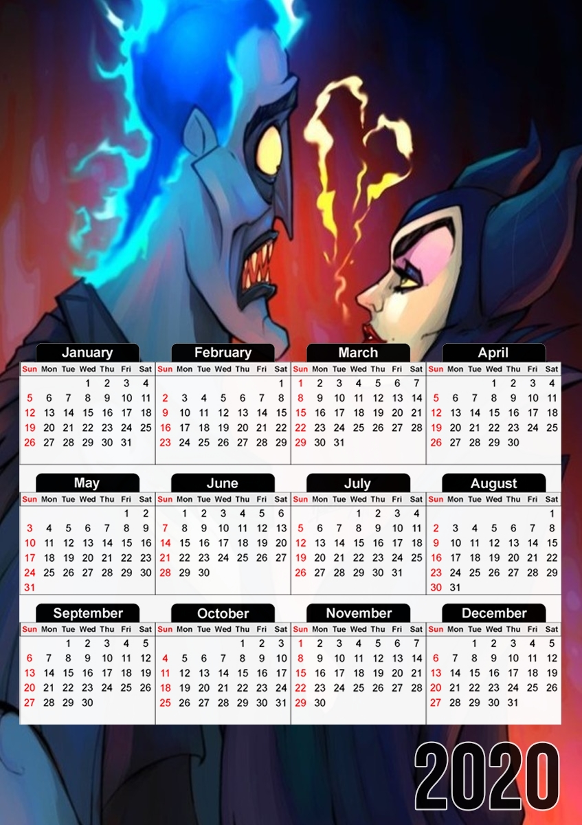  Hades x Maleficent para A3 Photo Calendar 30x43cm