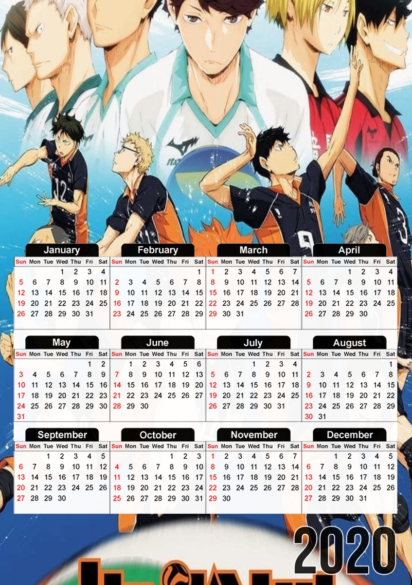  Haikyu group para A3 Photo Calendar 30x43cm