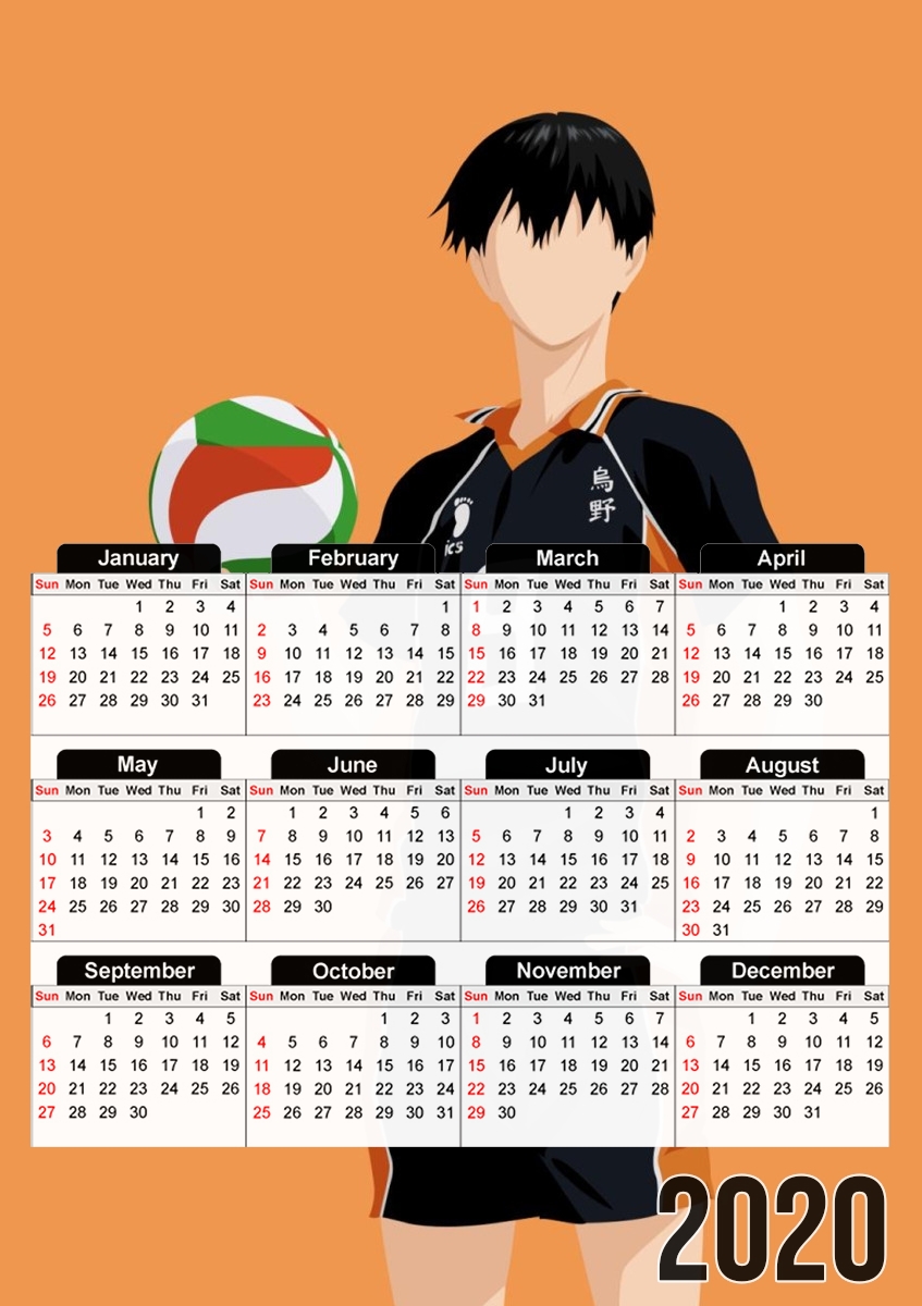  Haikyu Tobio Kageyama para A3 Photo Calendar 30x43cm