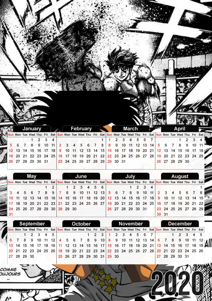  Hajime No Ippo Defense para A3 Photo Calendar 30x43cm