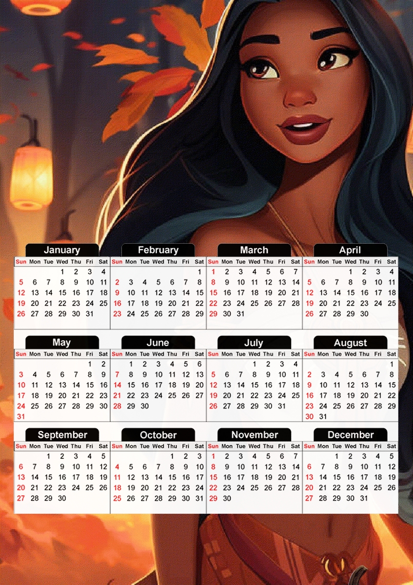  Halloween Princess V4 para A3 Photo Calendar 30x43cm