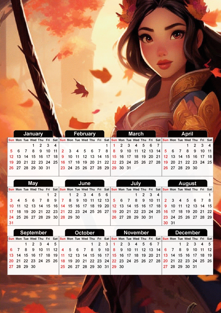  Halloween Princess V5 para A3 Photo Calendar 30x43cm