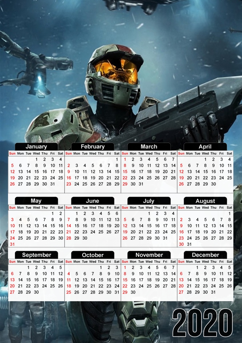  Halo War Game para A3 Photo Calendar 30x43cm