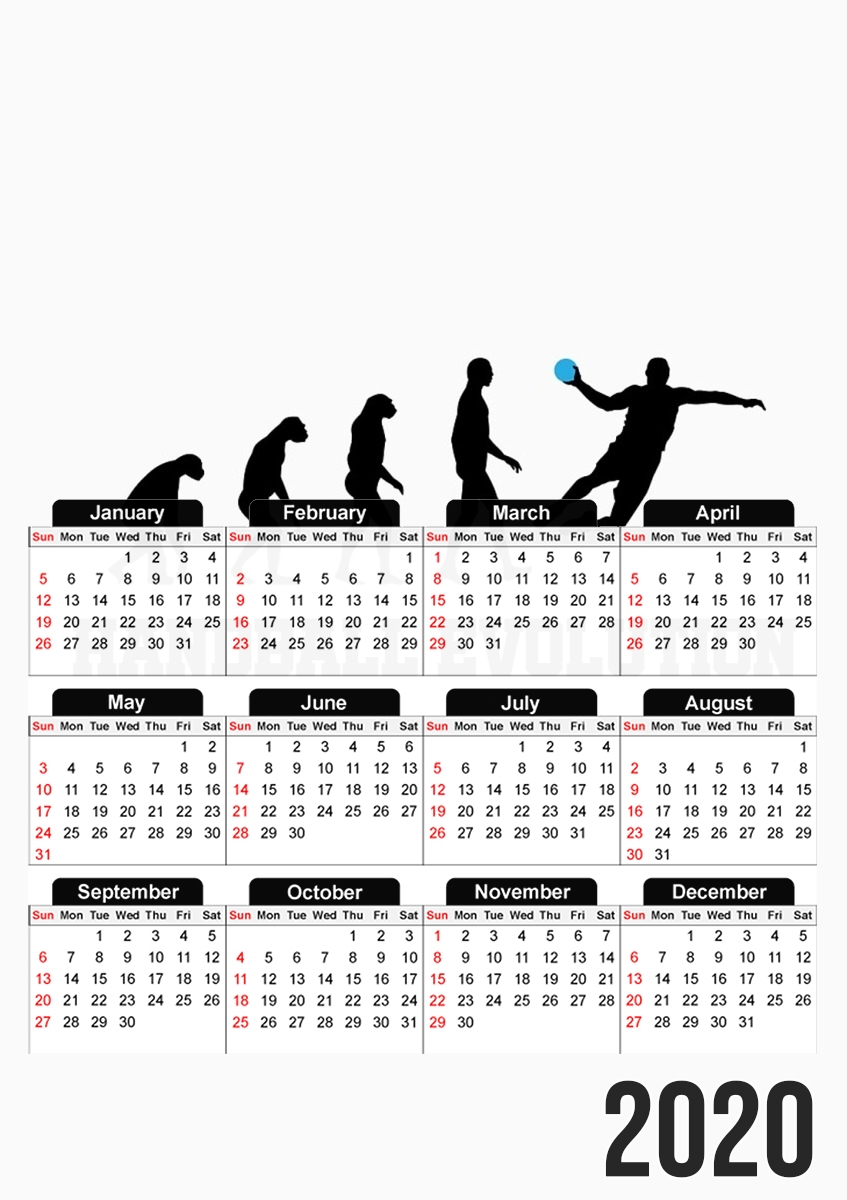  Handball Evolution para A3 Photo Calendar 30x43cm