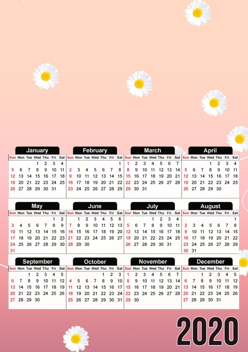  HAPPY DAISY SUNRISE para A3 Photo Calendar 30x43cm