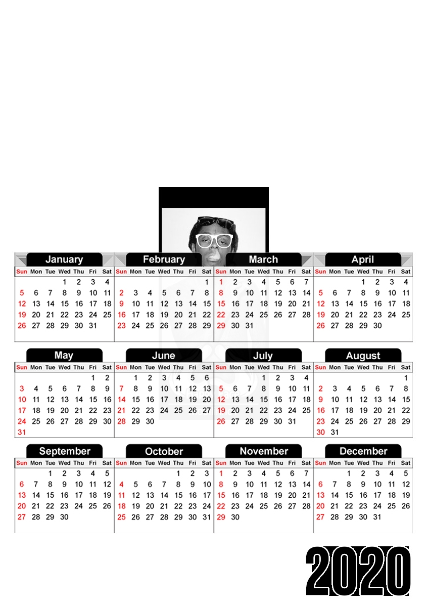  Happy Face Lil para A3 Photo Calendar 30x43cm