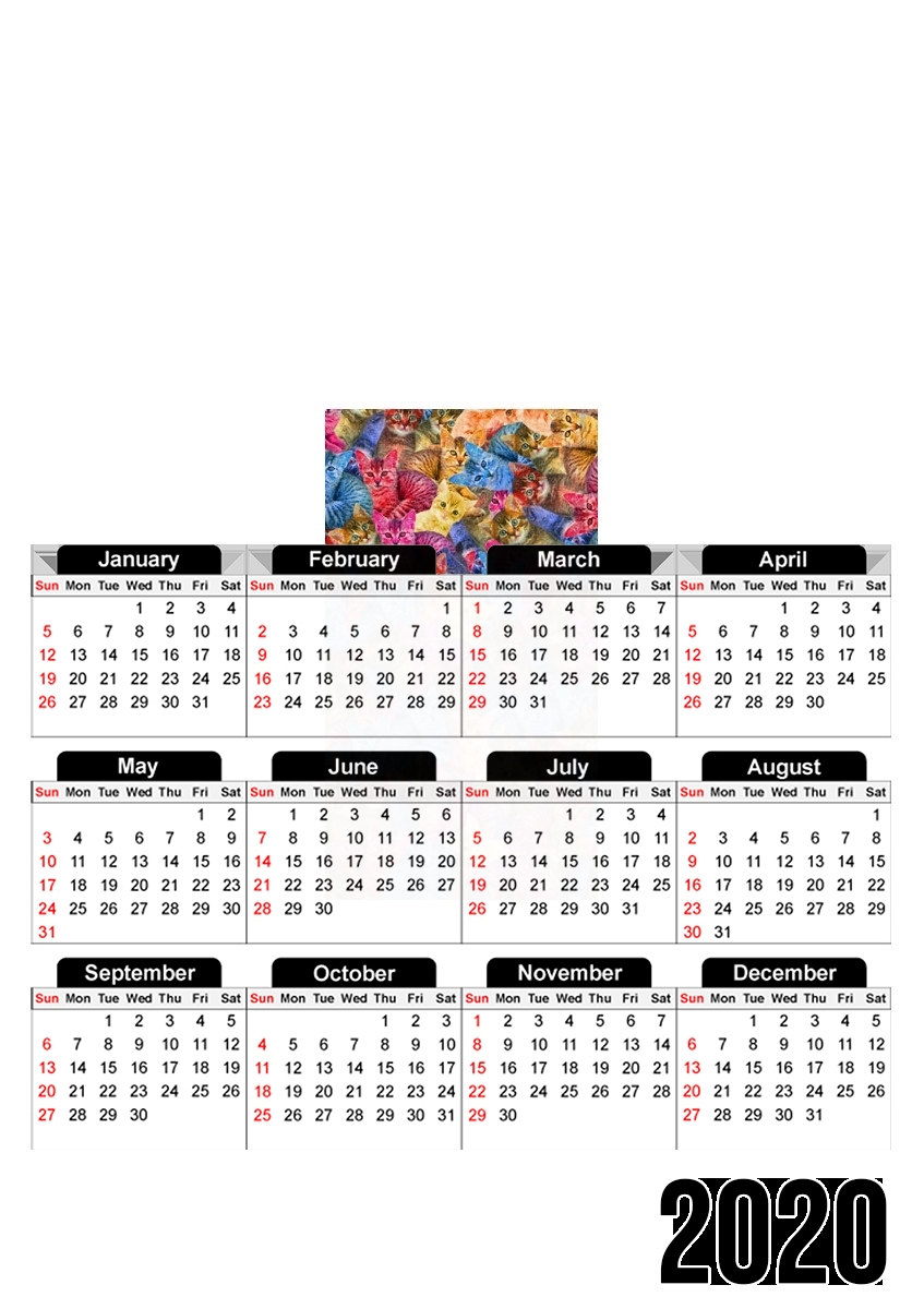  Gato Haribo para A3 Photo Calendar 30x43cm