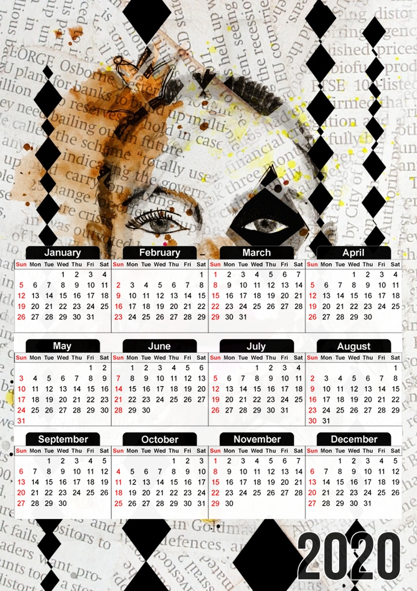  Harlequinn para A3 Photo Calendar 30x43cm