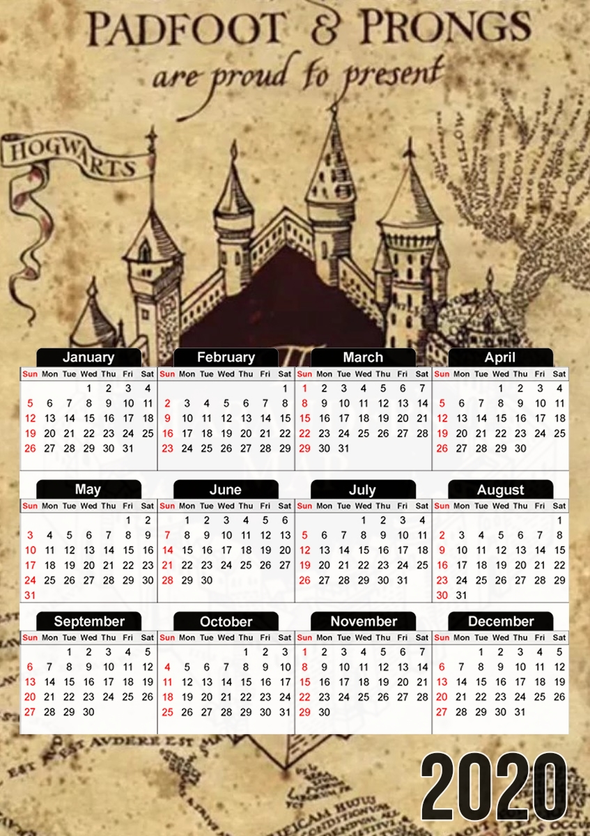  Marauder Map para A3 Photo Calendar 30x43cm