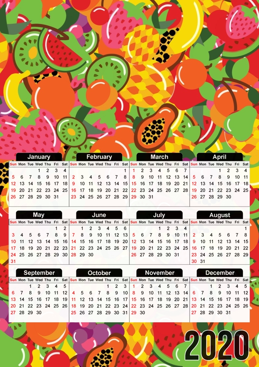  Healthy Food: Fruits and Vegetables V1 para A3 Photo Calendar 30x43cm