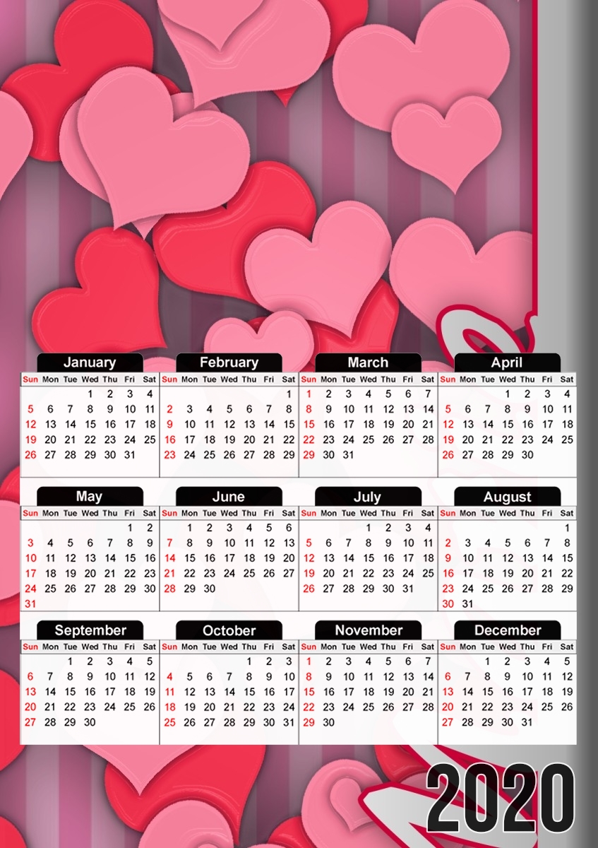  Heart Love - Marie para A3 Photo Calendar 30x43cm