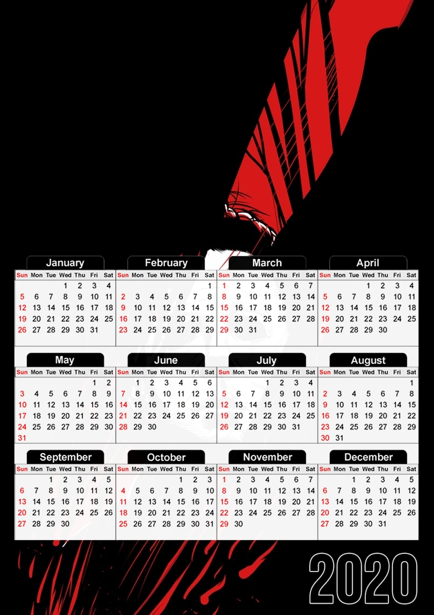  Hell-O-Ween Myers knife para A3 Photo Calendar 30x43cm