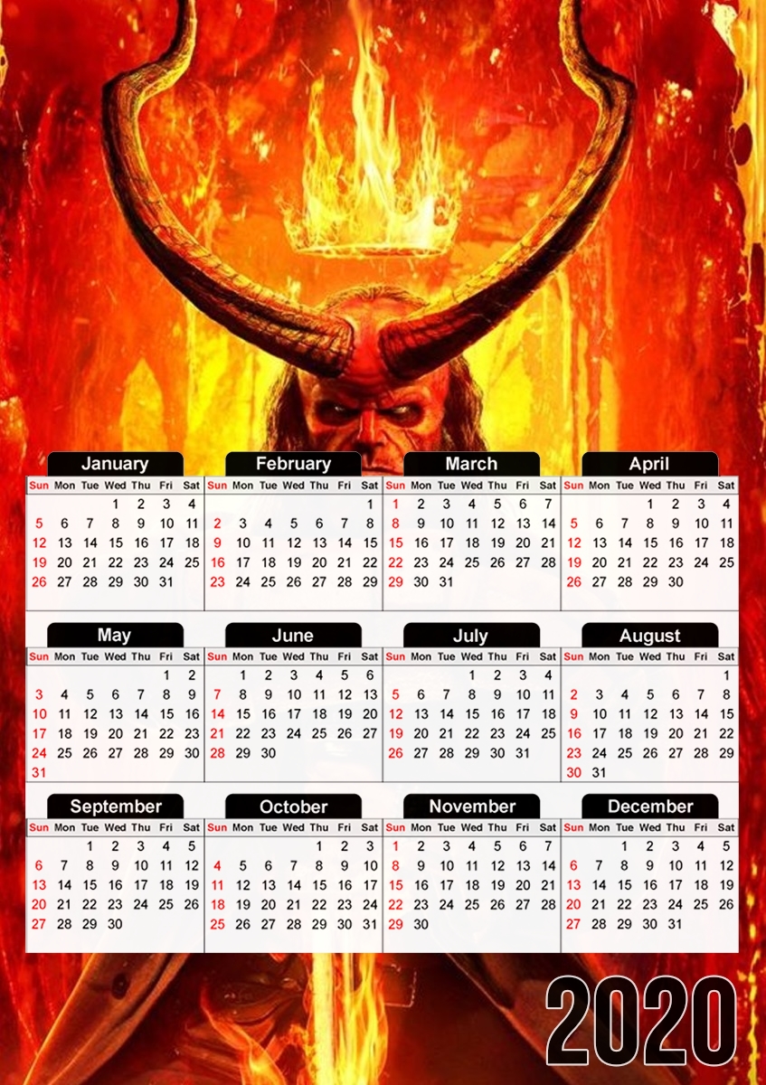  Hellboy in Fire para A3 Photo Calendar 30x43cm