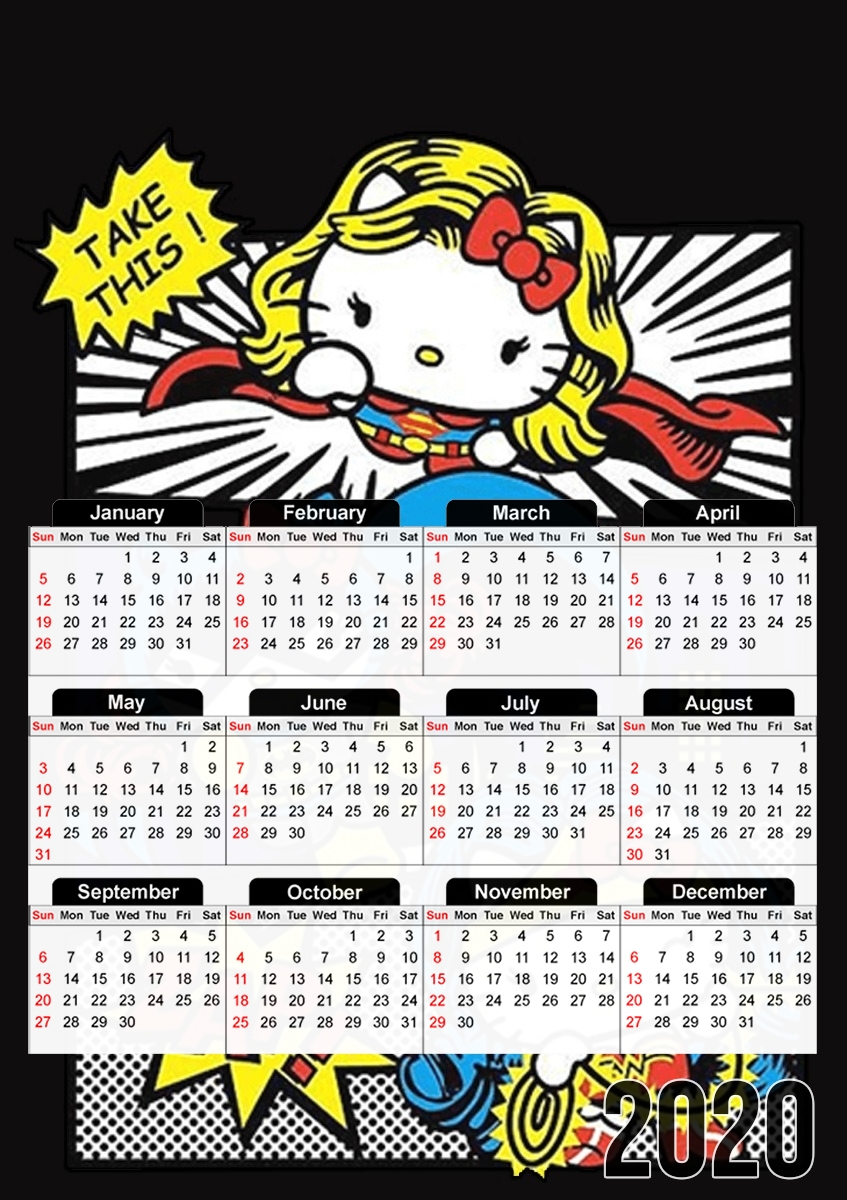  Hello Kitty X Heroes para A3 Photo Calendar 30x43cm