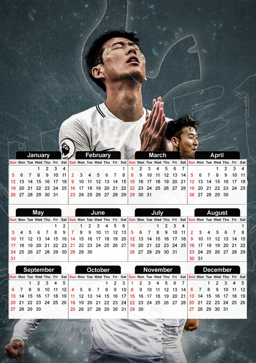  heung min son fan para A3 Photo Calendar 30x43cm