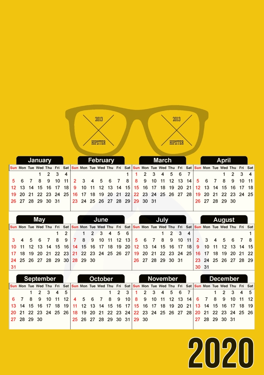  Hipster Face 2 para A3 Photo Calendar 30x43cm