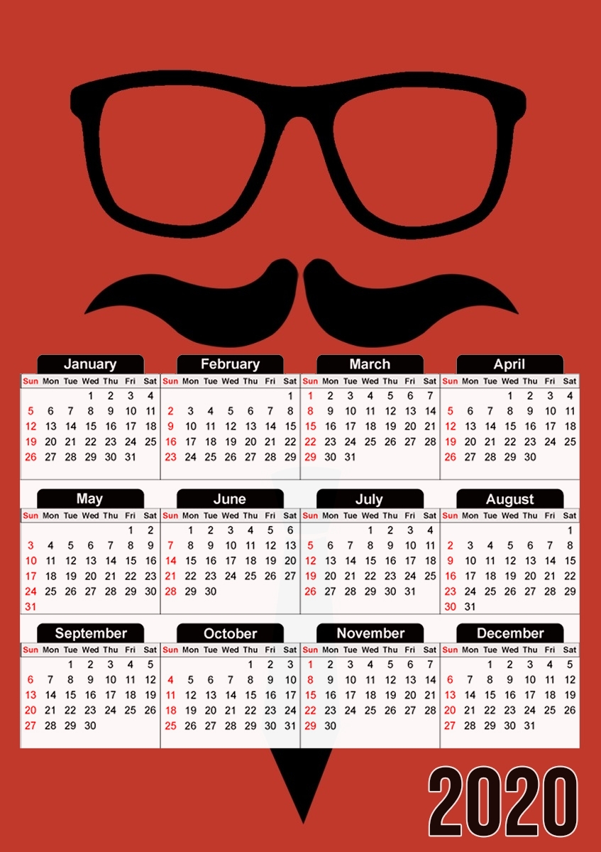  Hipster Face para A3 Photo Calendar 30x43cm