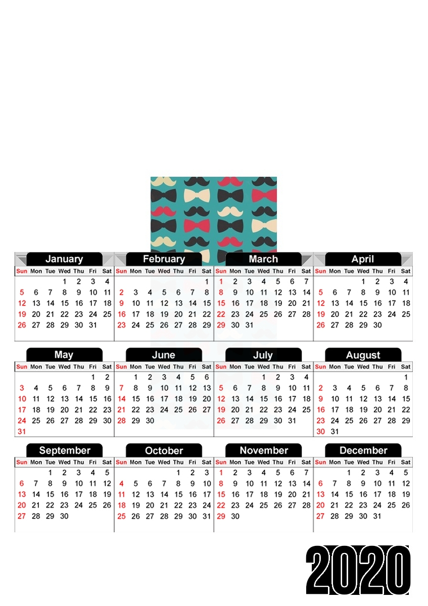  Hipster Mosaic para A3 Photo Calendar 30x43cm