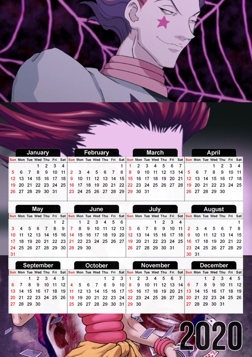  Hisoka Card Hunter X Hunter para A3 Photo Calendar 30x43cm