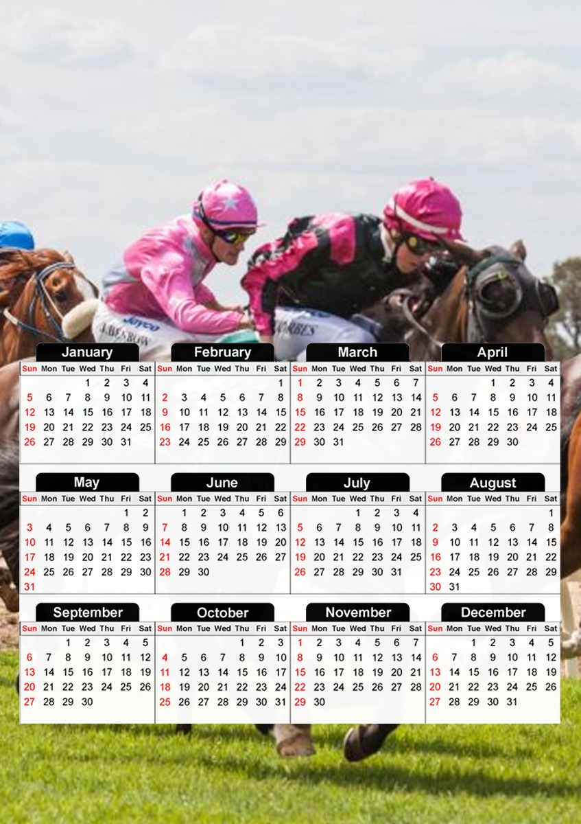 Horse Race para A3 Photo Calendar 30x43cm