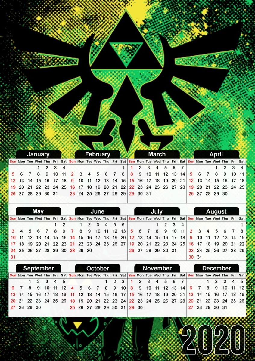  Hyrule Art para A3 Photo Calendar 30x43cm