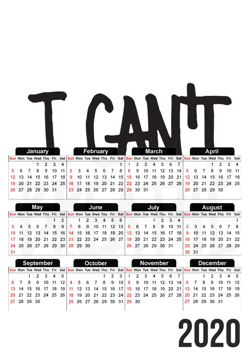  I cant breathe para A3 Photo Calendar 30x43cm