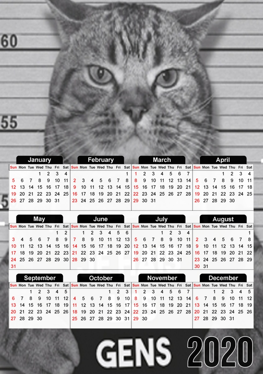  I hate people Cat Jail para A3 Photo Calendar 30x43cm