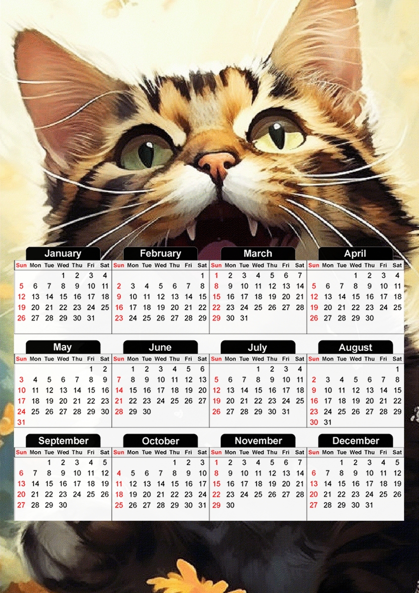  I Love Cats v3 para A3 Photo Calendar 30x43cm