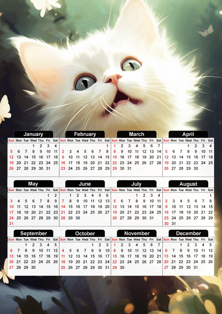  I Love Cats v5 para A3 Photo Calendar 30x43cm