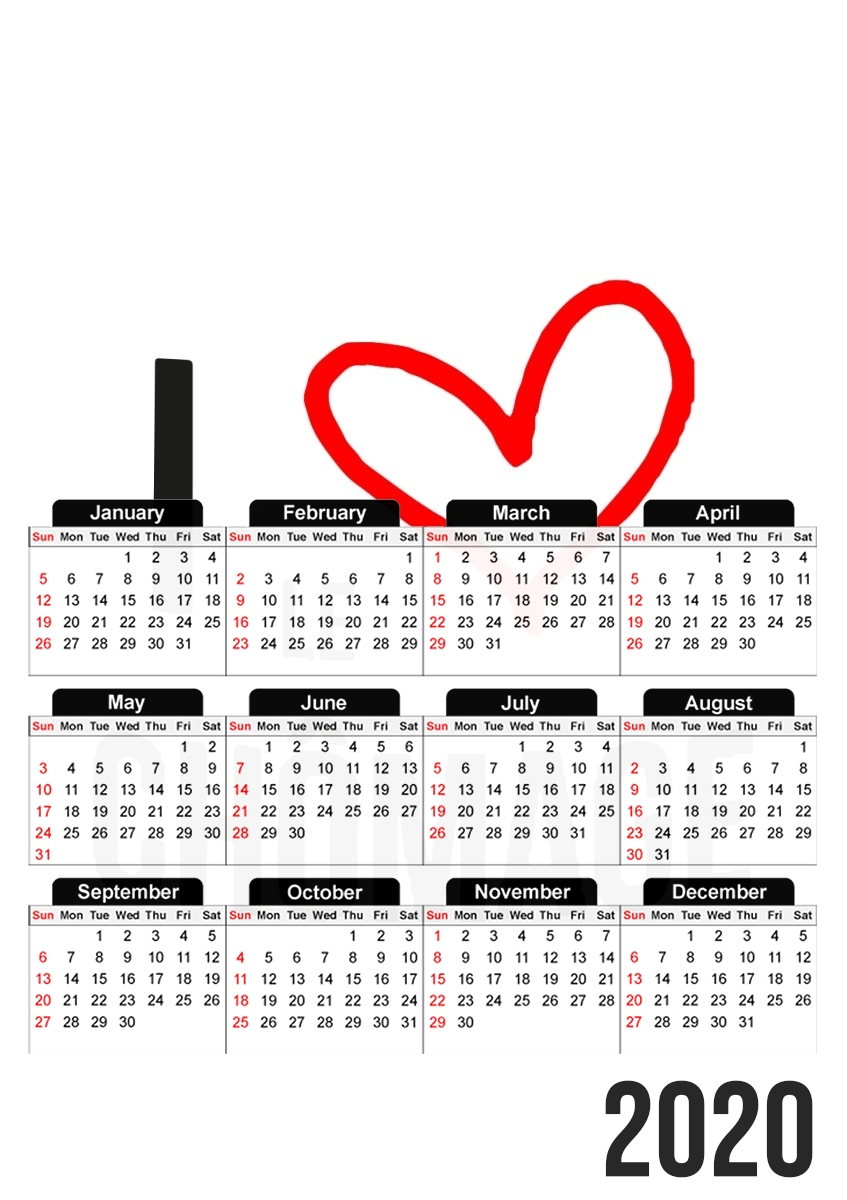  I love chomage para A3 Photo Calendar 30x43cm