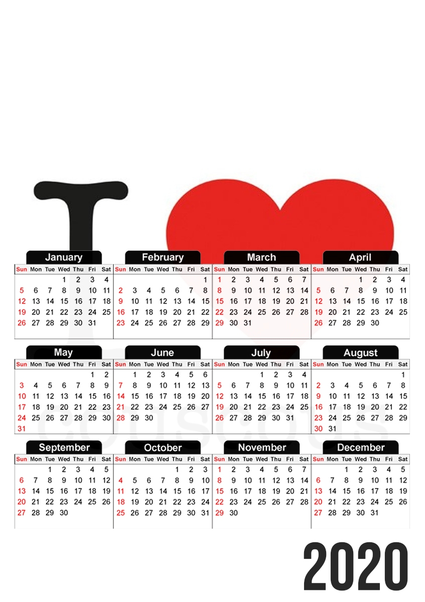  I love couscous para A3 Photo Calendar 30x43cm