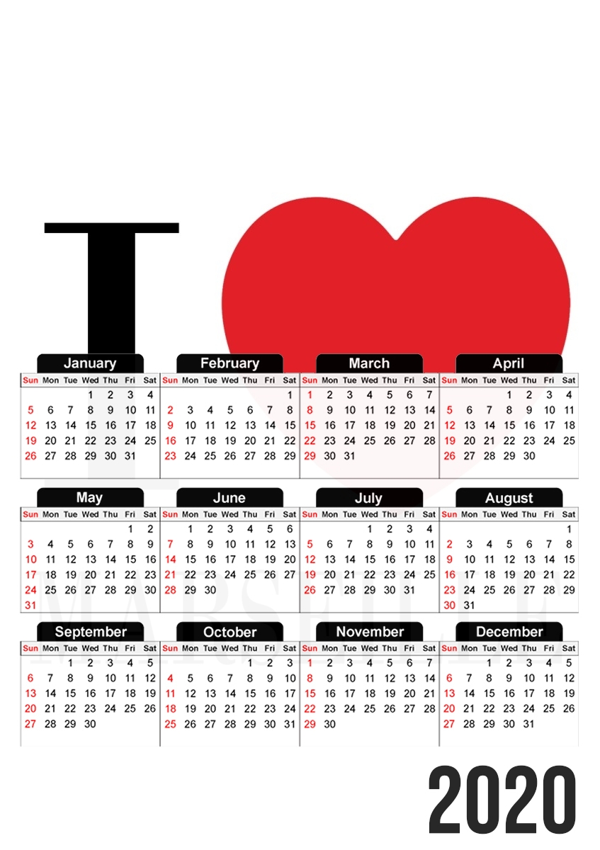  I love Marseille para A3 Photo Calendar 30x43cm