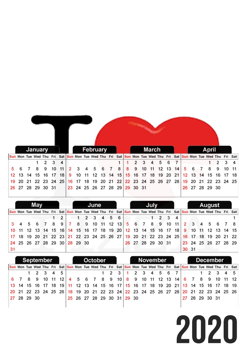  I love Pizza para A3 Photo Calendar 30x43cm