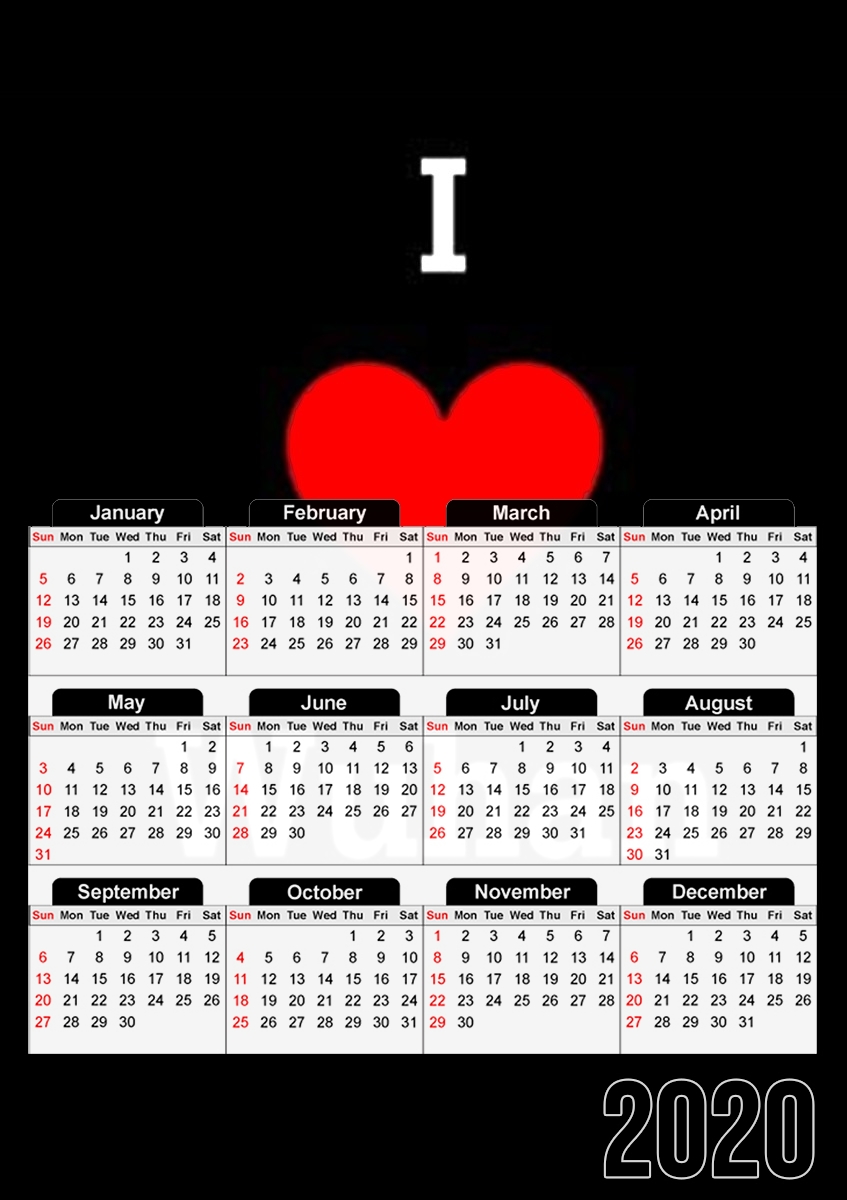  I love Wuhan Coronavirus para A3 Photo Calendar 30x43cm