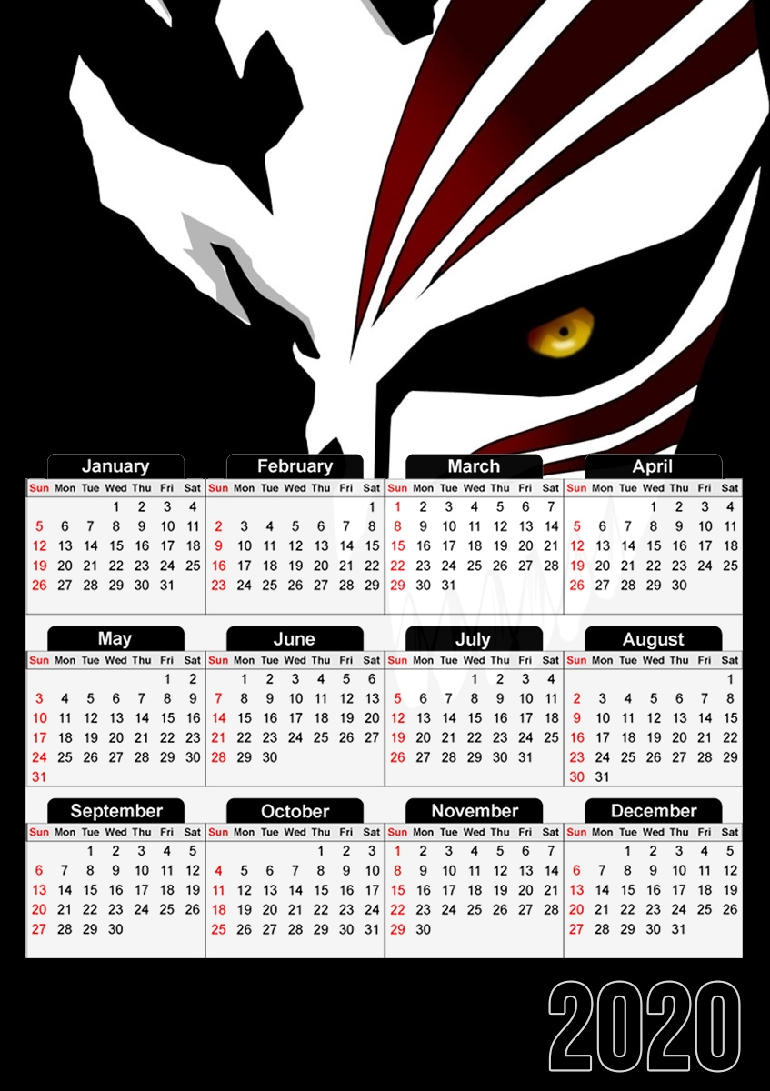  Ichigo hollow mask para A3 Photo Calendar 30x43cm