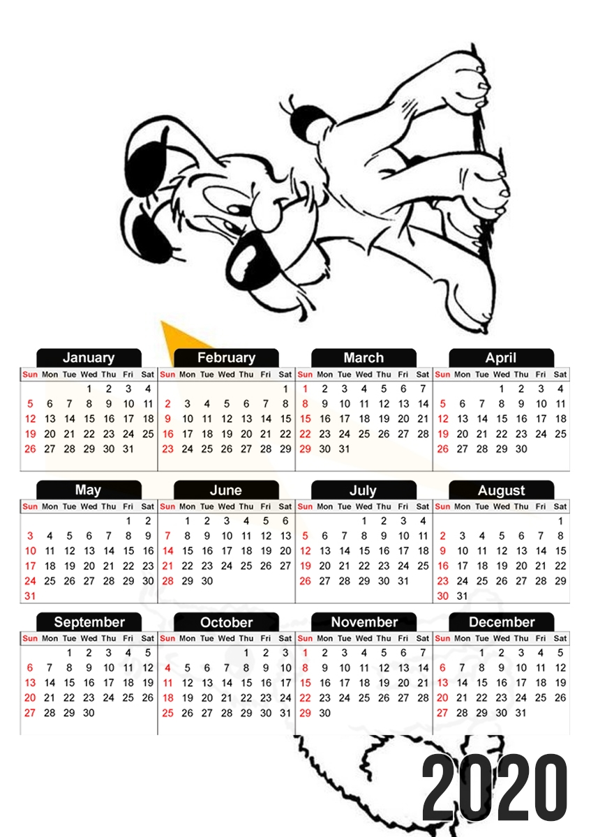  Idefix Versus Milou para A3 Photo Calendar 30x43cm