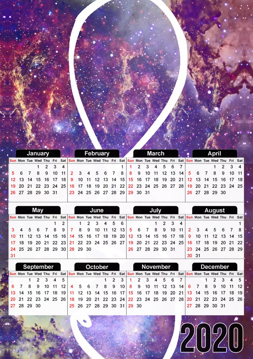  Infinity Love Galaxy para A3 Photo Calendar 30x43cm